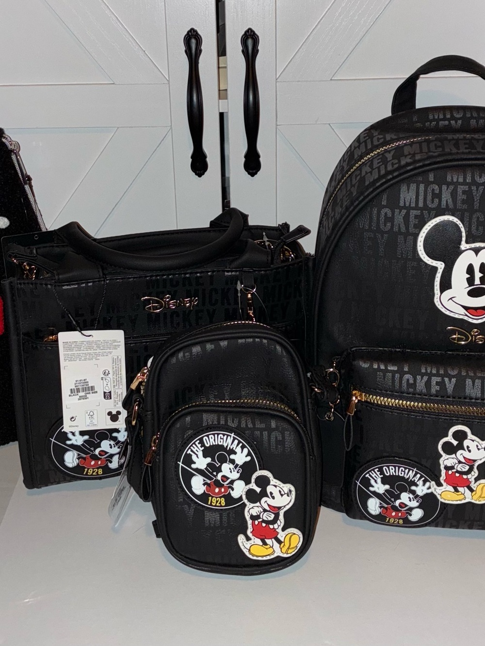 Primark Black Mickey Mouse Mini Backpack & Pouch Set